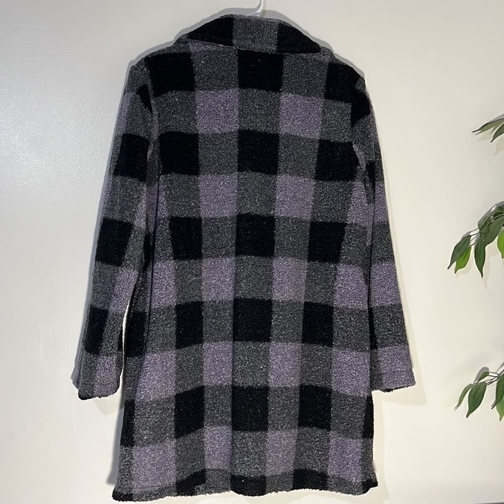 Joan Rivers Petite Buffalo Check Sherpa Teddy Coat - Picture 7 of 8